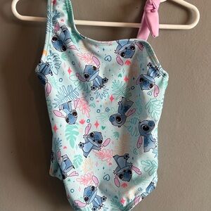 Disney Blue and Pink Stitch Kids Swim One Piece